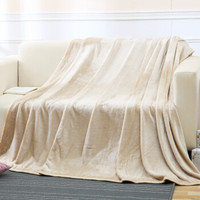 竹之锦 毯子 法兰绒加厚毛毯 沙发毯空调盖毯 可铺可盖双人毛巾被 卡其色 1.8*2m