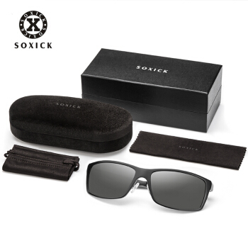 索西克SOXICK 新品太阳镜开车专用男士偏光镜 墨镜男驾驶眼镜999 黑色