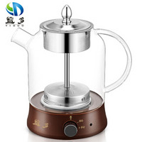 益多QY-B23 煮茶器煮茶壶玻璃黑茶电茶壶全自动蒸汽泡茶电热烧水壶花茶壶养生壶玻璃壶蒸茶器