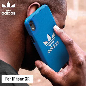 adidas（阿迪达斯）苹果iPhone XR6.1英寸 秋冬新品 三叶草经典系列 防摔手机全包保护壳 蓝色