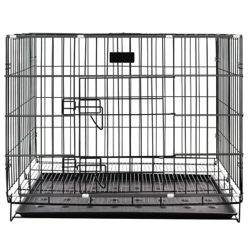 宠物码头狗笼 中小型犬狗笼子折叠猫笼子兔笼子加粗加密铁丝可折叠宠物笼 G850-01黑色