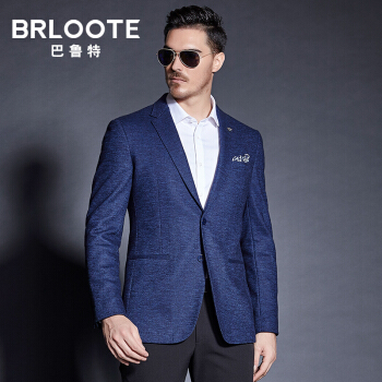 Brloote/巴鲁特 西服男时尚休闲羊毛商务西装男士秋季便西外套 藏青 165/88A