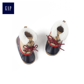 Gap旗舰店 童鞋 婴儿平底短靴雪地靴400090冬装男宝宝低筒靴子棉靴 姜糖色 10.0CM(3-6个月)