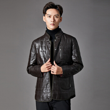 步森 BUSEN 绵羊皮衣 立领 侧袋 14432854 咖啡色 165