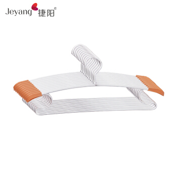 捷阳（Jeyang）金属铝合金衣架铝合金加厚晾衣服架子10个/盒 JY-YC44-K  太空银