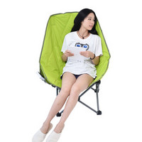威野营（V-CAMP）户外折叠椅子 靠背休闲躺椅 懒人沙发椅 蝴蝶加厚夹棉椅 月亮椅（绿色）