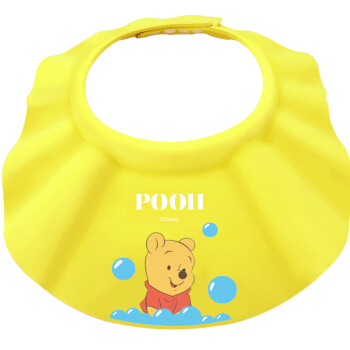 迪士尼(Disney)婴儿洗头帽 幼儿浴帽防水护耳儿童洗发帽宝宝洗澡洗头神器可调节黄色维尼819