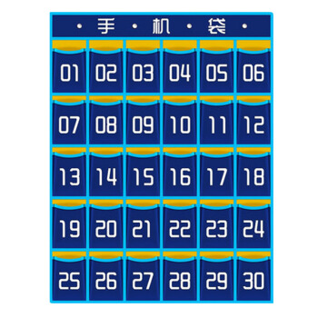 金隆兴（goslen）手机挂袋收纳袋教室门后墙挂式班级学生整理袋 30格蓝色6306