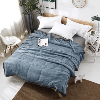 百富帝（byford）被子被芯 夏凉被可水洗夏被空调被芯简约双人清爽薄被子 深蓝 200*230cm