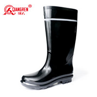 强人 JDYX818 际华3515高筒防水雨靴耐磨防滑反光条安全工作胶鞋 黑色 45码