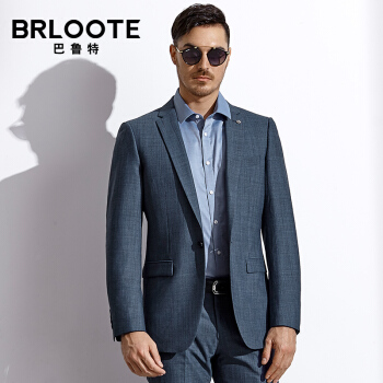 Brloote/巴鲁特西服男秋季男士商务休闲修身西服套装上装  牛仔蓝185/104A
