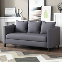 杜沃 沙发 布艺沙发现代简约小户型北欧客厅家具整装三人沙发懒人沙发可拆洗乳胶沙发 B1乳胶1.82米深灰色