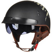 TORC 摩托车头盔春夏新款男女复古哈雷头盔电动车小半盔T535 哑黑 BULL HEAD XL码