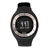 宜准(EZON)手表 户外运动系列计步器防水表时尚电子女表黑色T028B01