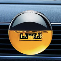 兰博（LAMBOR）汽车香水 车载香水出风口香水 圆形 古龙香型 金黄色