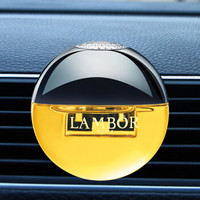 兰博（LAMBOR）汽车香水 车载香水空调出风口香水 圆形 王者香型 黄色