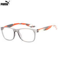PUMA 彪马 中性款水晶色哑光镜框红/水晶色亮面镜腿光学眼镜架眼镜框 PU0035OA-005 53mm