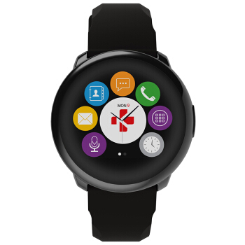脉珂 （MyKronoz） 瑞士智能手表ZeRound（通话&彩色触摸屏 计步，距离，卡路里）黑色硅胶表带/黑色表盘