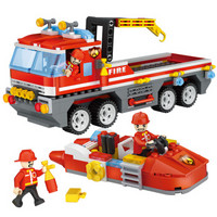 积高（COGO）新城市系列积木之消防海上救援车 消防灭火模型 儿童启蒙拼装玩具354片 4136