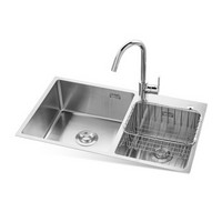 九牧（JOMOO）06159-7Z-1 水槽洗菜盆加厚双槽厨房菜盆304不锈钢洗碗池双槽水池（不带龙头）