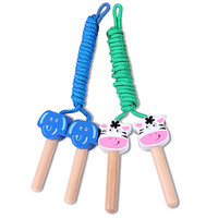 爸爸妈妈（babamama）儿童跳绳 木质卡通动物造型跳绳玩具 学生比赛单人跳绳 大象奶牛两个装 B5102