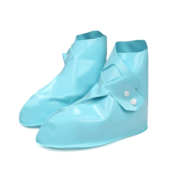 通克 TONGKE 男女雨鞋套中筒加厚耐磨底防滑下天水成人 浅蓝色（透明） XXL(44-45)