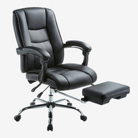 山业 电脑椅 办公椅 可躺皮革椅 带伸缩脚踏150°躺椅 （150-SNCL004）