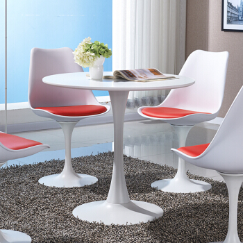 佳匠 简约现代餐桌餐厅桌椅咖啡厅快餐店桌椅小户型餐桌休闲桌 白色（80cm）