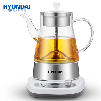 现代（HYUNDAI）养生壶蒸茶壶加厚玻璃煮茶器蒸汽喷淋式煮茶壶蒸茶器智能控温多功能电水壶QC-ZC0816