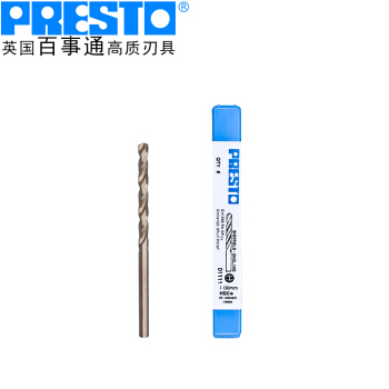 百事通（PRESTO）进口钻头含钴高速钢直柄麻花钻咀（直径:1.2mm 刃长:16.0mm 全长:38mm）