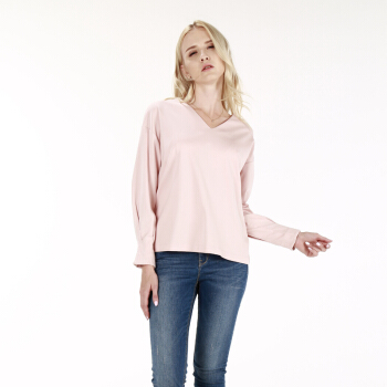 京造×OCE 女士长袖T恤 灰粉色 M(165/88A)