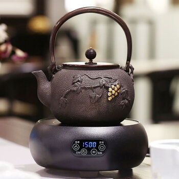 束氏 生铁壶日本工艺茶壶烧水壶泡茶壶手工铸铁壶电陶炉套装茶具-硕果累累