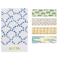 日本锦宫(King Jim)KITTA和纸胶带手账贴纸彩色胶布贴画 KIT021和式花纹