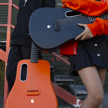 拿火吉他 LAVAGUITAR LAVA ME 2拿火民谣吉他36寸初学者男女学生碳纤维旅行吉他 黑色-电箱款