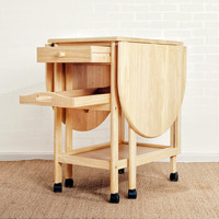 越茂 实木家用可折叠餐桌 多功能可移动小户型餐桌 简易长方形小饭桌子折叠桌 909-NA