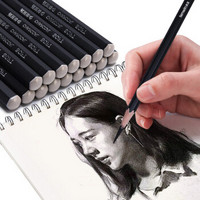 天文（TEN-WIN） 5550-1  学生美术素描绘画工具 初学者铅笔画速写画笔硬炭炭笔 12支/盒 美术考试办公用炭笔
