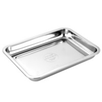 金钥匙（GOLDEN KEY）304不锈钢 加深方盘长方形托盘 烧烤食物盘子菜盘餐盘饺子盘水果盘 GK-FB500S