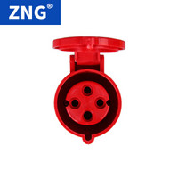 ZNG 4芯32a工业连接器224 三相四线380V32a4p工业插座活动式 5个装ZNG-224