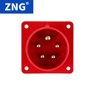 ZNG 16a5p暗装器具工业插座 5芯16a工业反插座 带插针工业插座 5个装ZNG-615