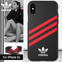 adidas 手机壳保护套 Samba系列 FW18特别款 iPhone X/XS 时尚防摔 经典三叶草黑红