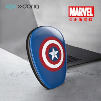 x-doria 复仇者联盟4 Marvel漫威移动电源7500毫安超薄快充 大容量便携式手机通用充电宝 炫然美盾