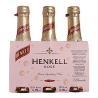 HENKELL 汉凯 桃红干型伴手礼小瓶起泡酒 200ml*3瓶 德国进口