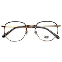 LOHO近视眼镜框男款光学眼镜架女款配近视镜片 LH07017 枪色+1.60非球面近视镜片
