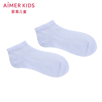 Aimer kids爱慕儿童童装珍珠棉网眼提花童袜男女儿童春夏短袜 AK3941622蓝色16