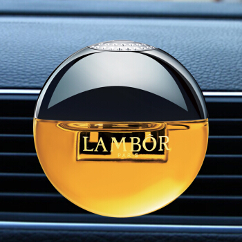 兰博（LAMBOR）汽车香水 车载香水空调出风口香水 圆形 财富香型 金黄色