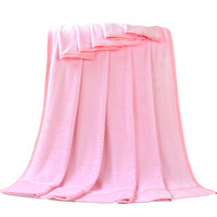 竹之锦 床品家纺 竹纤维经编纯色毛巾被毯子四季毯 粉色 150×200cm