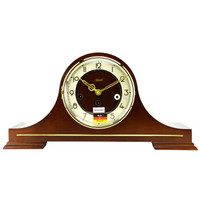 赫姆勒(Hermle)座钟 8天动力储存核桃木木质鼓式复古金色钟摆机械钟21092-030340咖啡色