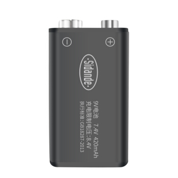 斯丹德（sidande) 9v可充电电池 九伏电池无线话筒麦克风电池 可循环充电 1节/粒装