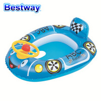 Bestway婴儿小船 带可以发声的方向盘设计 宝宝游泳圈(0-2岁适用)34045蓝色