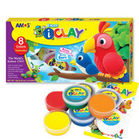 AMOS超轻粘土/彩泥韩国进口儿童DIY手工套装玩具 8色盒装